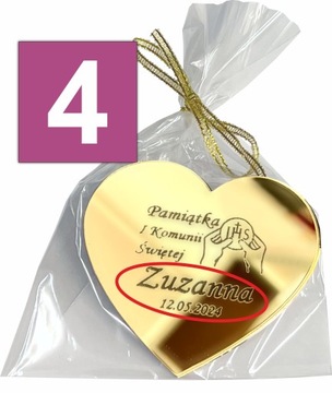 Благодарственный подарок для гостей, сувенир на причастие, золотой магнит в форме сердца.