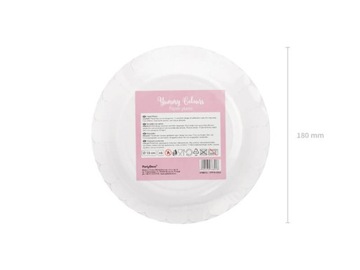Бумажные тарелки светло-розового цвета, 18 см.