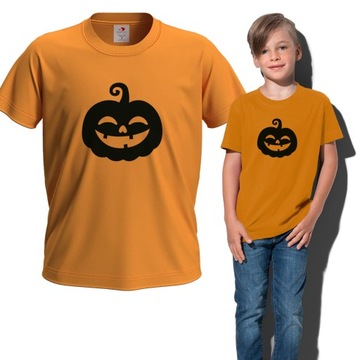 Koszulka dziecięca HALLOWEEN dynia dziewczynka chłopiec pomarańczowa 158