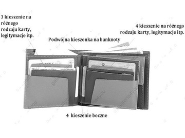 Portfel skórzany męski poziomy średni brązowy VIP