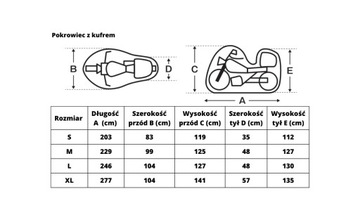 POKROWIEC NA MOTOCYKL Z KUFREM OXFORD AQUATEX S
