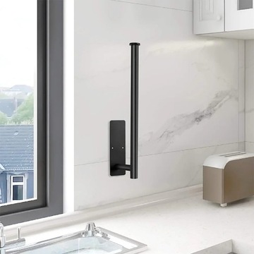 V3 ЧЕРНЫЙ КУХОННЫЙ ДЕРЖАТЕЛЬ ДЛЯ БУМАГИ ВЕШКА ДЛЯ БУМАГИ НА ВИНТАХ