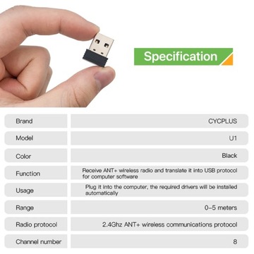 USB-накопитель CYCPLUS Dongle ANT, приемник-передатчик для велокомпьютера