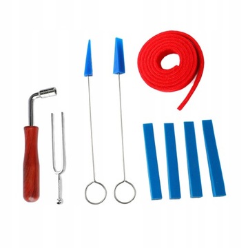 Набор основных инструментов для настройки фортепиано.