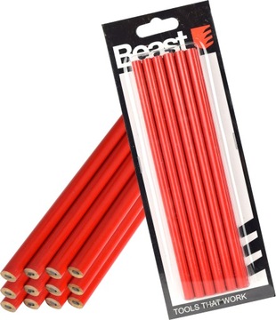 Ołówek stolarski cieselski czerwony zestaw 12szt