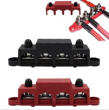 LISTWA BLOK MASY BUSBAR 12V 250A SRUBY 4 x M8, 2sztuk