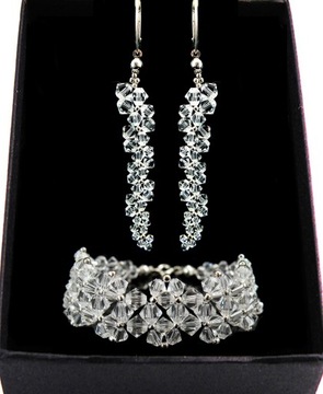 Komplet ślubny kryształy SWAROVSKI krystaliczny