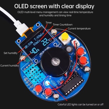 Atomizer Ultradźwiękowy nawilżacz powietrza ze sterownikiem OLED diy kit