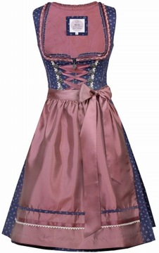 Ładna sukienka Bawarska Dirndl Oktoberfest granatowa mini 46