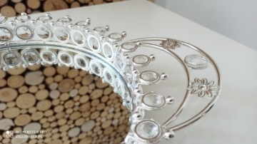 Декоративный круглый зеркальный поднос GLAMOUR SILVER
