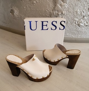 Шлепанцы GUESS, натуральная кожа, размер 41.