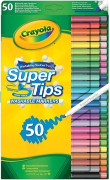 CRAYOLA SUPER TIPS KOLOR ZMYWALNE PISAKI 50 SZTUK