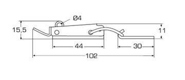 ЗАЩЕЛКА КАНДАГАР НЕРЖАВЕЮЩАЯ L=102 ММ - O R04