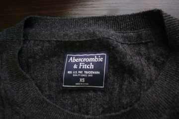 ABERCROMBIE&FITCH SWETER LOGOWANY MERINO WOOL