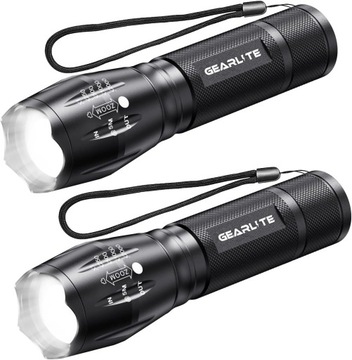 2 sztuki GEARLITE S1500 Latarka LED 2000 lumenów IP65 taktyczna
