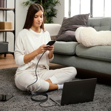 ЧЕРНЫЙ КАБЕЛЬ TECH-PROTECT ULTRABOOST EVO USB-C / USB-C PD 100 Вт 5 А 100 СМ