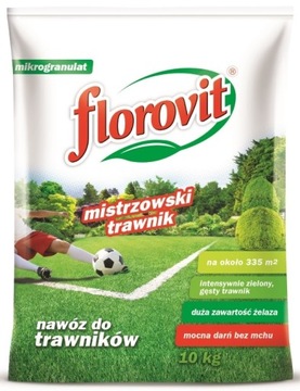 Nawóz do TRAWY TRAWNIKÓW z mchem FLOROVIT Mistrzowski Trawnik żelazo 10 kg
