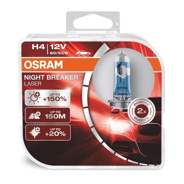 ŻARÓWKI OSRAM NIGHT BREAKER LASER +150% H4 DUOBOX KOMPLET
