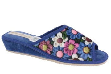 PANTOFLE KAPCIE NA KLINIE STOKROTKA niebieski 40