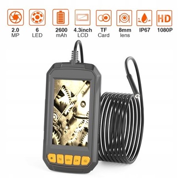 промышленный эндоскоп 2 метра 4,3 дюйма водонепроницаемый