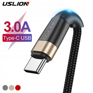 USLION 3M kabel USB typu C 3A szybkie ładowanie US