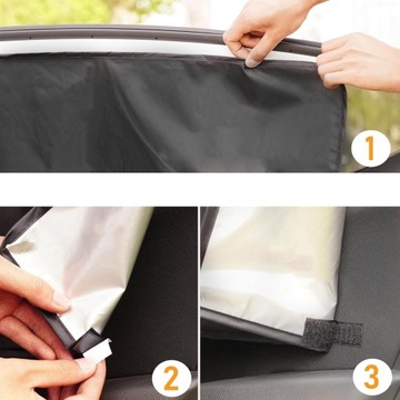 OSŁONA ROLETA 2x PRZECIWSŁONECZNA DO AUTA MAGNETYCZNA UV UNIWERSALNA RZEPY