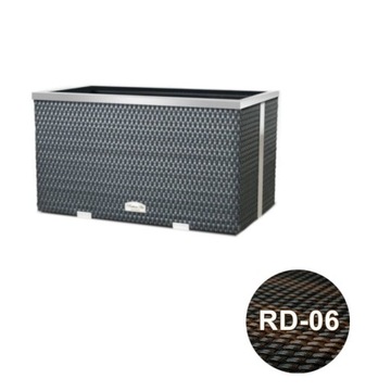 Donica technorattan 70x38x40 cm Brązowo-czarny