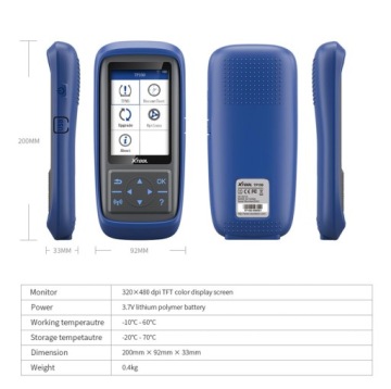 XTOOL TS150 Поддержка систем TPMS 315 МГц 433 МГц