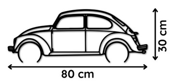 SAMOCHÓD NA ŚCIANĘ PANEL 80 cm Volkswagen Beetle OBRAZ AŻUROWY NA ŚCIANĘ
