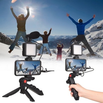 Strimerski TRIPOD для видеоблогов с телефоном BT Микрофон Лампа Держатель штатива