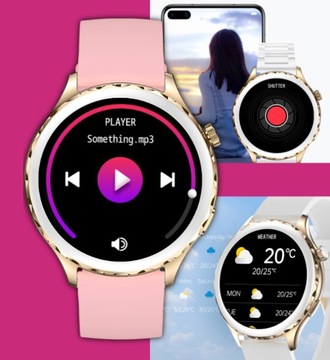 Smartwatch Zegarek Damski Rozmowy Ciśnienie Polskie Menu 2 paski +Słuchawki