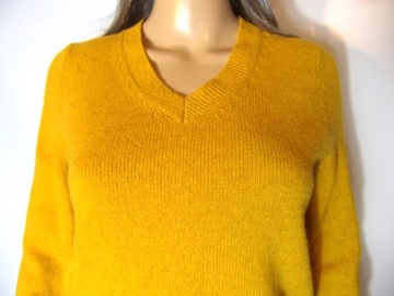 sweter damski wełniany 36/38 żółty