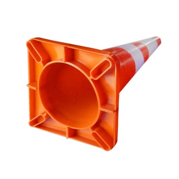 Дорожный столбик с мягким конусом, 75 см, светоотражающий, две ПРЕДУПРЕЖДАЮЩИЕ полосы, комплект из 3 шт.