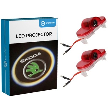SKODA OCTAVIA I II PROJEKTOR LED LOGO DRZWI