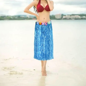 Zestaw kostiumów ze spódnicą hawajską Cosplay strój narodowy plażowy damski 80cm niebieski