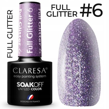 Claresa Lakier hybrydowy FULL GLITTER 6 - 5g
