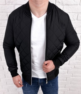 Мужская куртка-бомбер черного цвета 2073 - XL