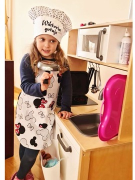 Кухонный набор, фартук, шапочка для ребенка с именем ВЫШИВКА 3-6 лет.