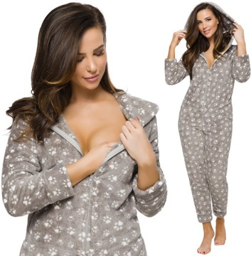 PIŻAMA CIEPŁY KOMBINEZON DO KARMIENIA ONESIE M