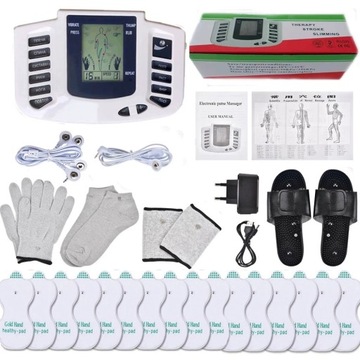 ELEKTROSTYMULATOR MIĘŚNI I NERWÓW TENS EMS MASAŻER + ELEKTRODY