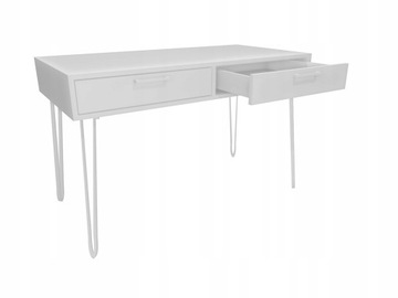 Biurko białe i białe metalowe nogi 120x60cm loft