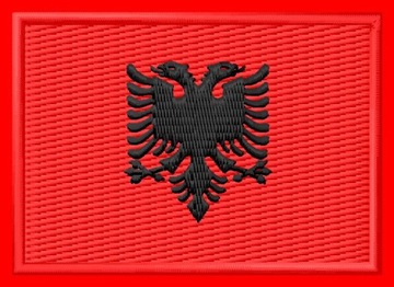 Naszywka flaga Albanii Albania haftowana z termofolią 7 cm szeroka