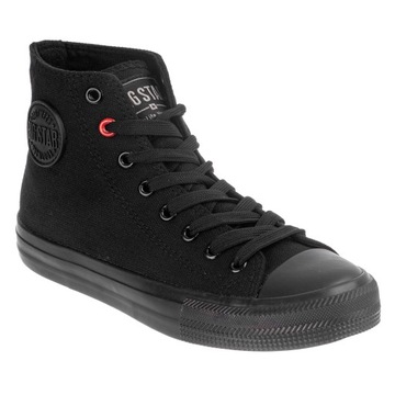 Trampki Damskie BIG STAR Czarne Buty T274033 Wysokie Materiałowe Tkania 38