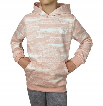 2884 BLUZA PUMA DZIEWCZĘCA MŁODZIEŻOWA KANGURKA Z KAPTUREM BAWEŁNIANA 140