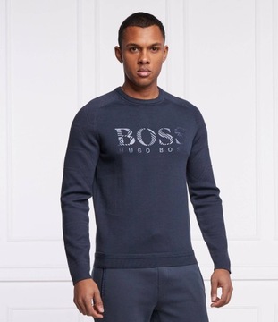 BOSS GREEN sweter Rimond | Regular Fit granatowy