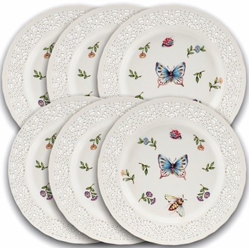 VILLA ITALIA LEDA IVORY komplet 6 talerzy deserowy