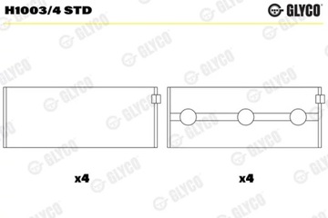 GLYCO H1003/4 STD ŠÁLKY HLAVNÍ