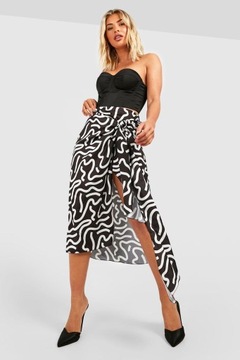 W2G1 АСИММЕТРИЧНАЯ АТЛАСНАЯ ЮБКА, УЗОР BOOHOO 38