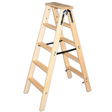 Drabina drewniana STANDARD płaski stopień 2 x 5 stopni MAAN
