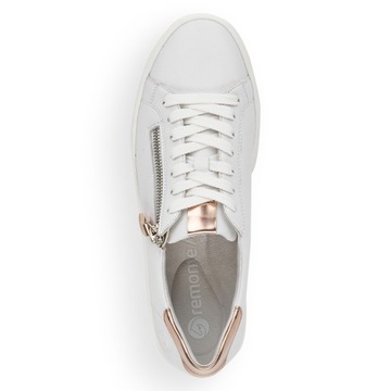 RIEKER - REMONTE Sneakersy, buty, trampki białe skórzane D 0903